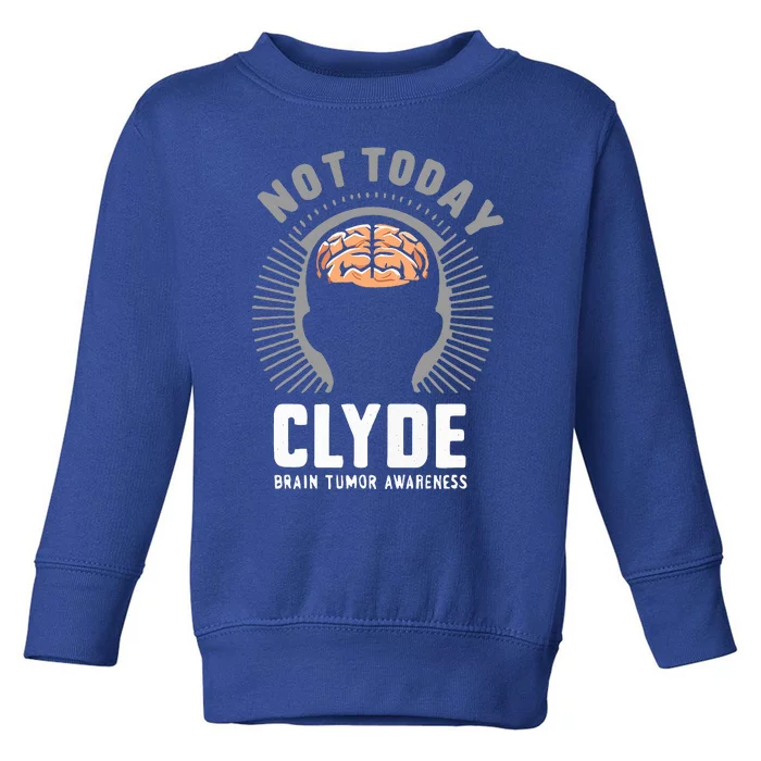 Not Today Clyde Brain Tumor Awareness Design Toddler Sweatshirt