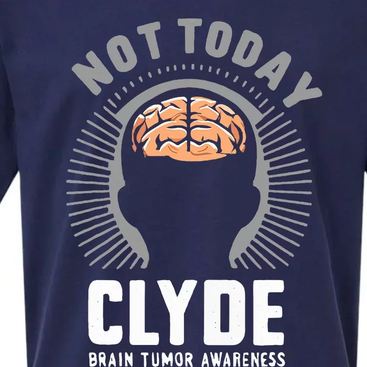 Not Today Clyde Brain Tumor Awareness Design Sueded Cloud Jersey T-Shirt