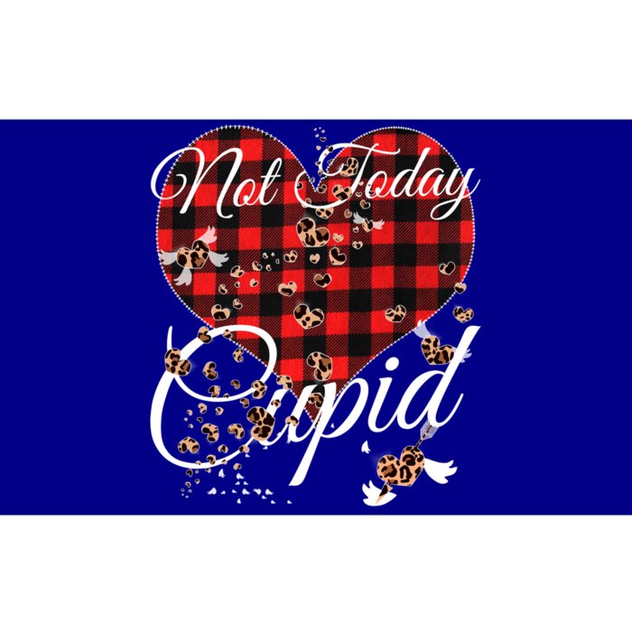 Not Today Cupid Cute Red Plaid Leopard Hearts Valentines Day Funny Gift Bumper Sticker