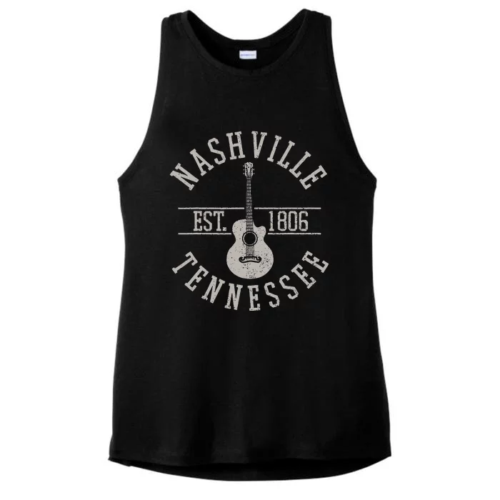 Nashville Tennessee Country Music City Guitar Player Gift Ladies Tri-Blend Wicking Tank