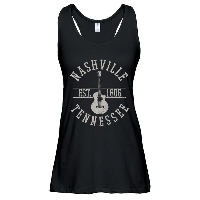 Nashville Tennessee Country Music City Guitar Player Gift Ladies Essential Flowy Tank