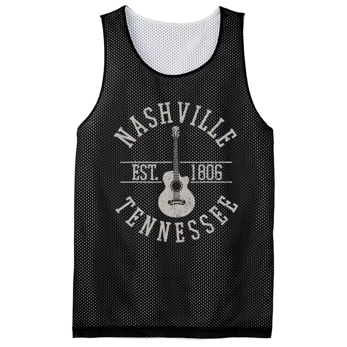 Nashville Tennessee Country Music City Guitar Player Gift Mesh Reversible Basketball Jersey Tank