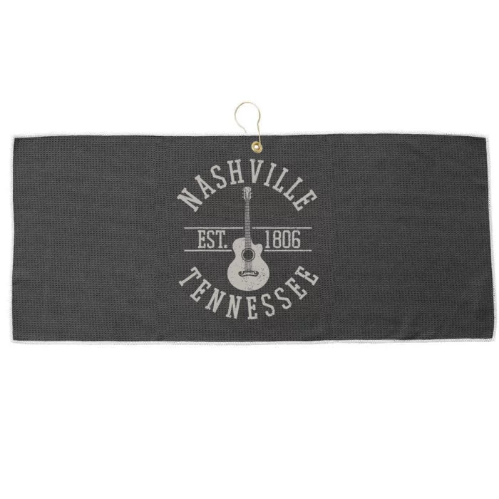 Nashville Tennessee Country Music City Guitar Player Gift Large Microfiber Waffle Golf Towel