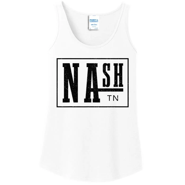 Nashville Tennessee Country Music City Vintage Nash TN Ladies Essential Tank