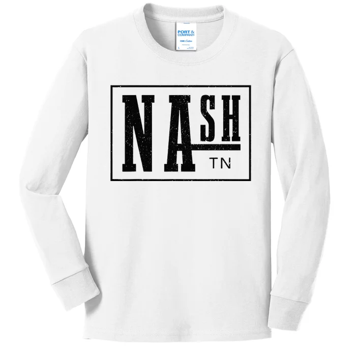 Nashville Tennessee Country Music City Vintage Nash TN Kids Long Sleeve Shirt