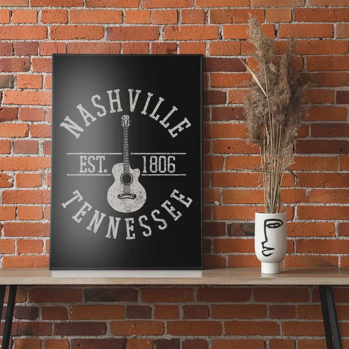 Nashville Tennessee Country Music Usa Guitar Souvenir Poster