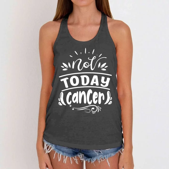 Not Today Cancer Colon Cancer Women's Knotted Racerback Tank