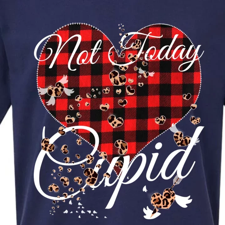 Not Today Cupid Cute Red Plaid Leopard Hearts Valentines Day Meaningful Gift Sueded Cloud Jersey T-Shirt