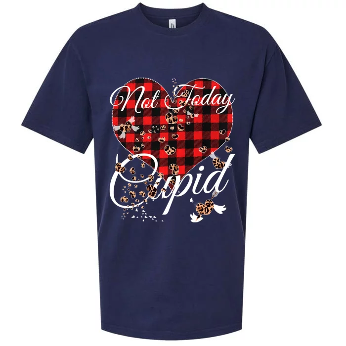 Not Today Cupid Cute Red Plaid Leopard Hearts Valentines Day Meaningful Gift Sueded Cloud Jersey T-Shirt