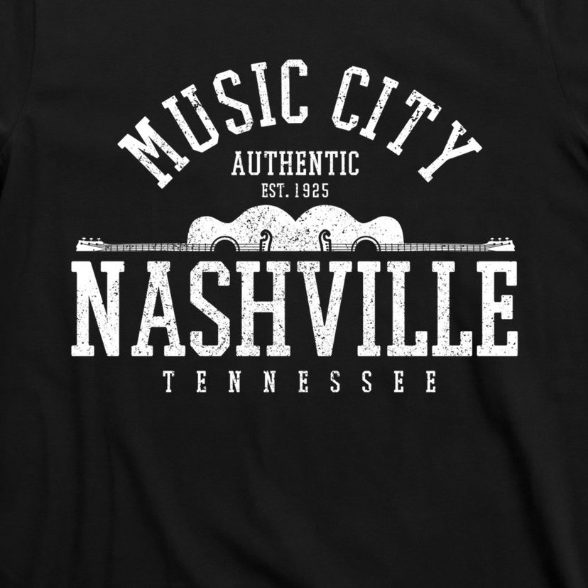 Nashville Tennessee Country Music City Guitar Gift Vintage Cool Gift T-Shirt