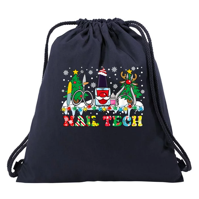 Nail Tech Christmas Nail Artist Drawstring Bag