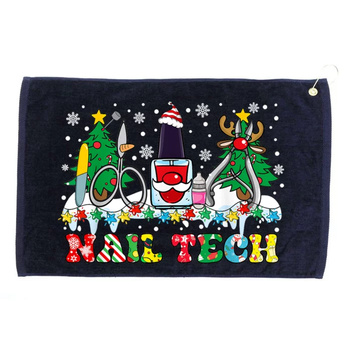 Nail Tech Christmas Nail Artist Grommeted Golf Towel