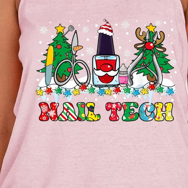 Nail Tech Christmas Nail Artist Women's Knotted Racerback Tank