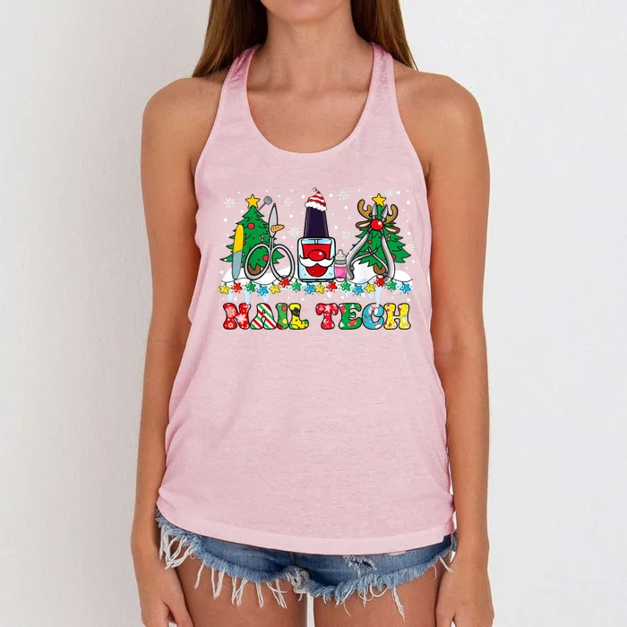 Nail Tech Christmas Nail Artist Women's Knotted Racerback Tank