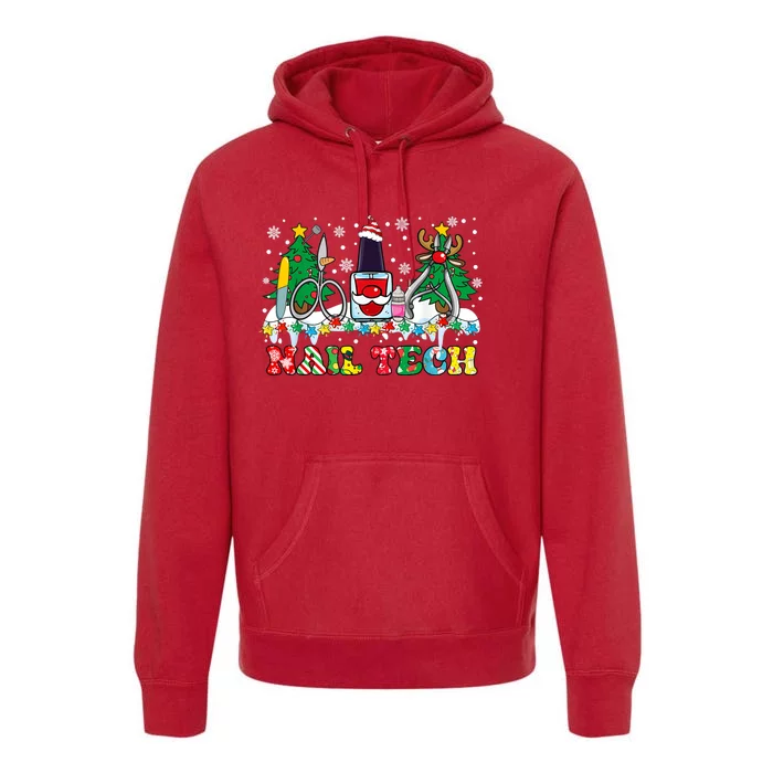 Nail Tech Christmas Nail Artist Premium Hoodie