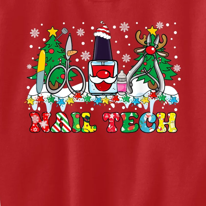 Nail Tech Christmas Nail Artist Kids Sweatshirt