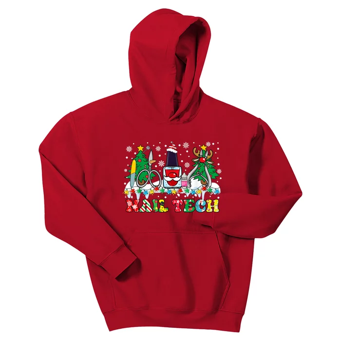 Nail Tech Christmas Nail Artist Kids Hoodie