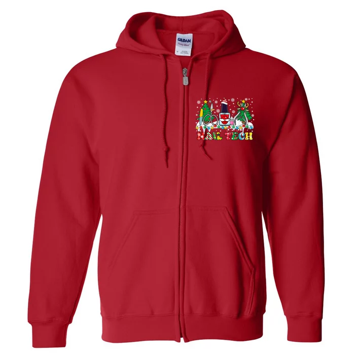 Nail Tech Christmas Nail Artist Full Zip Hoodie