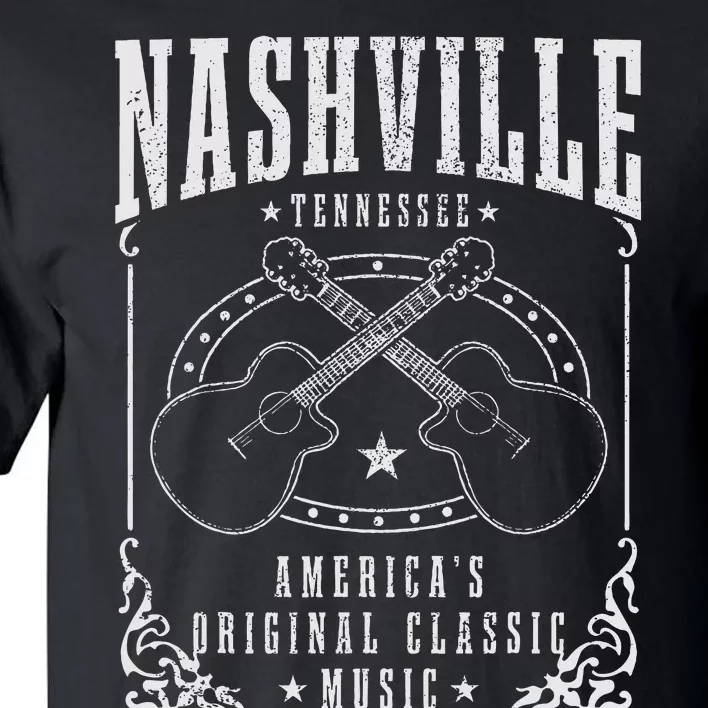 Nashville Tennessee Country Music City Guitar Tall T-Shirt