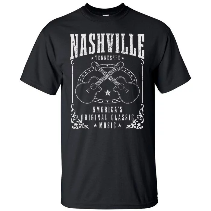 Nashville Tennessee Country Music City Guitar Tall T-Shirt