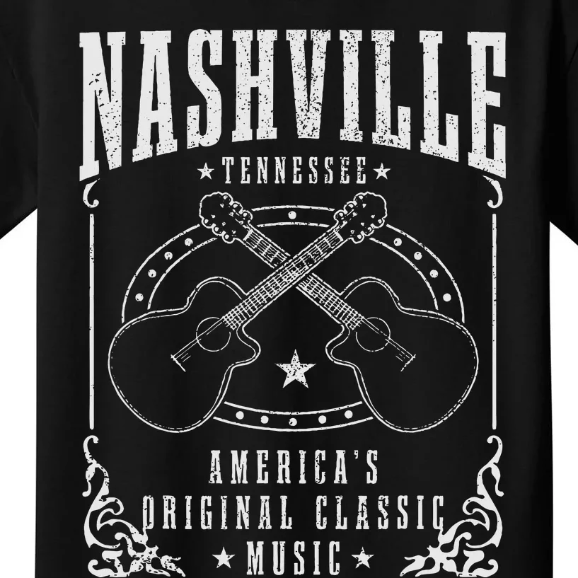 Nashville Tennessee Country Music City Guitar Kids T-Shirt