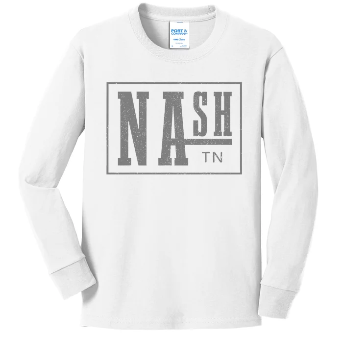 Nashville Tennessee Country Music City Vintage Nash TN Kids Long Sleeve Shirt