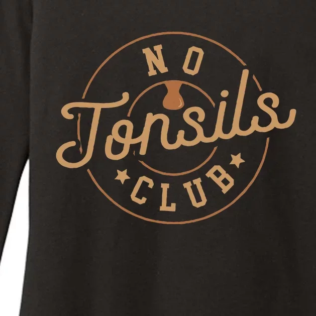 No Tonsils Club Tonsillitis Out Humor Children Gag Gift Womens CVC Long Sleeve Shirt