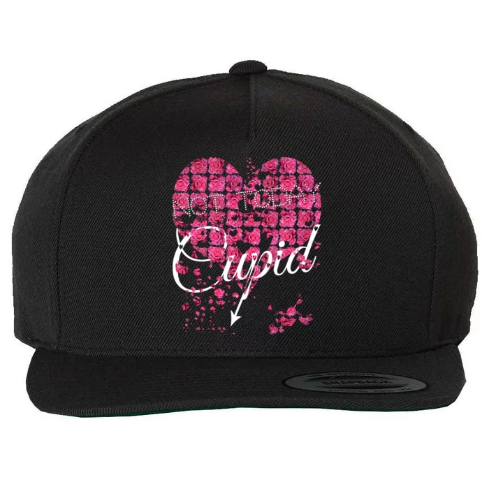 Not Today Cupid Tee Gift Pink Rose Flower Heart Valentine's Day Funny Gift Wool Snapback Cap