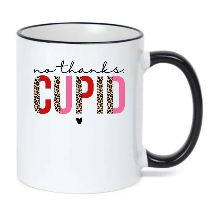 No Thanks Cupid Funny Anti Valentine Black Color Changing Mug