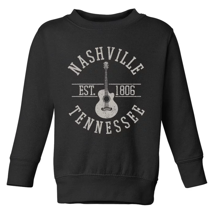 Nashville Tennessee Country Music City Guitar Player Gift Toddler Sweatshirt