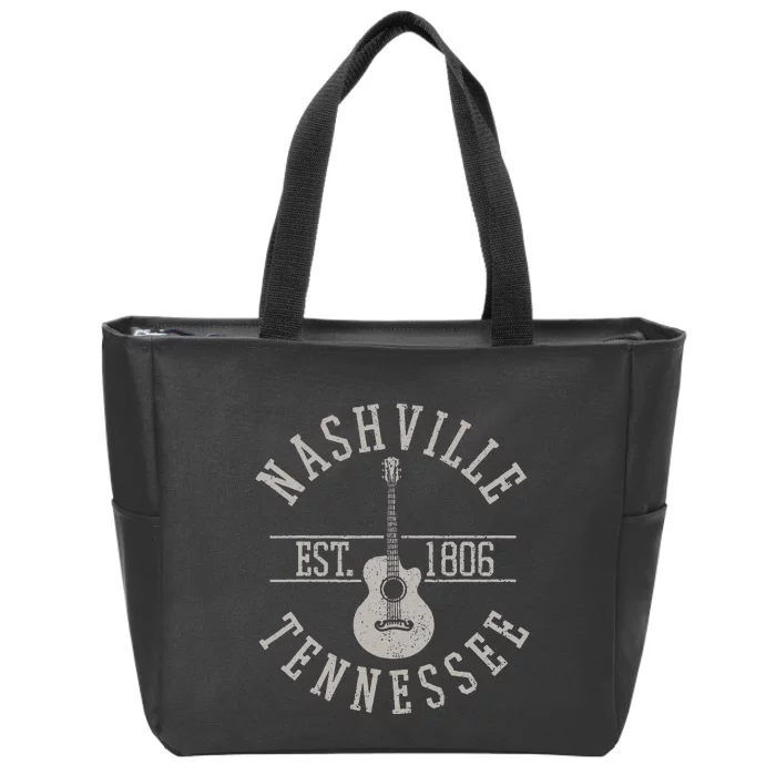 Nashville Tennessee Country Music City Guitar Player Gift Zip Tote Bag