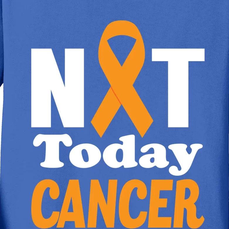 Not Today Cancer Fighter And Survivor Gift Kids Long Sleeve Shirt