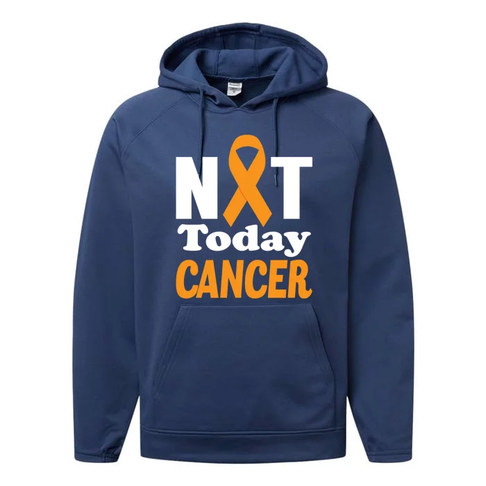 Not Today Cancer Fighter And Survivor Gift Performance Fleece Hoodie