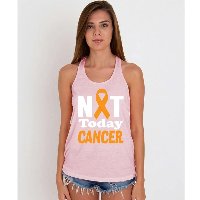 Not Today Cancer Fighter And Survivor Gift Women's Knotted Racerback Tank