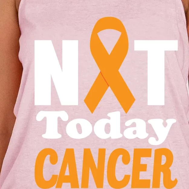 Not Today Cancer Fighter And Survivor Gift Women's Knotted Racerback Tank