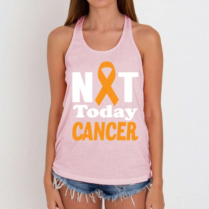 Not Today Cancer Fighter And Survivor Gift Women's Knotted Racerback Tank