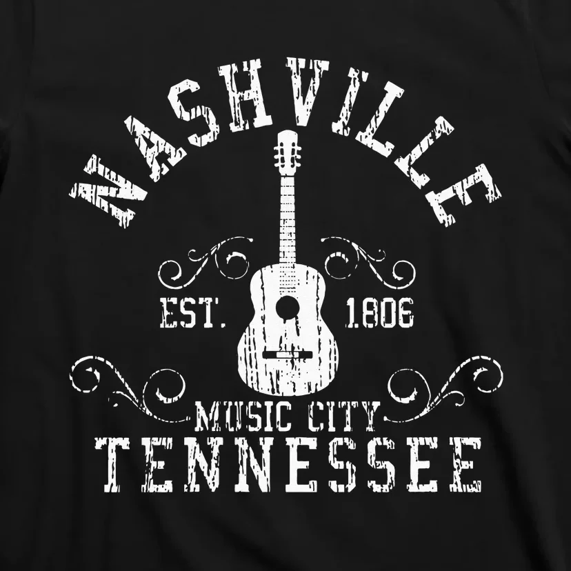 Nashville Tennessee Country Music City Guitar Gift T-Shirt