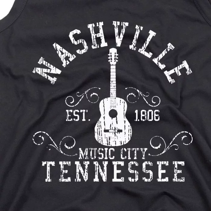 Nashville Tennessee Country Music City Guitar Gift Tank Top