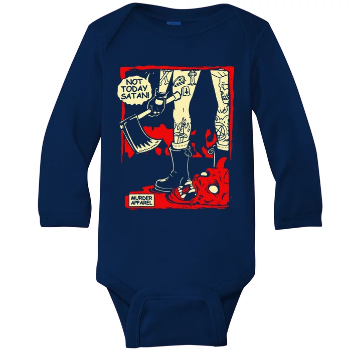 Not Today Comic Vintage Parody Baby Long Sleeve Bodysuit