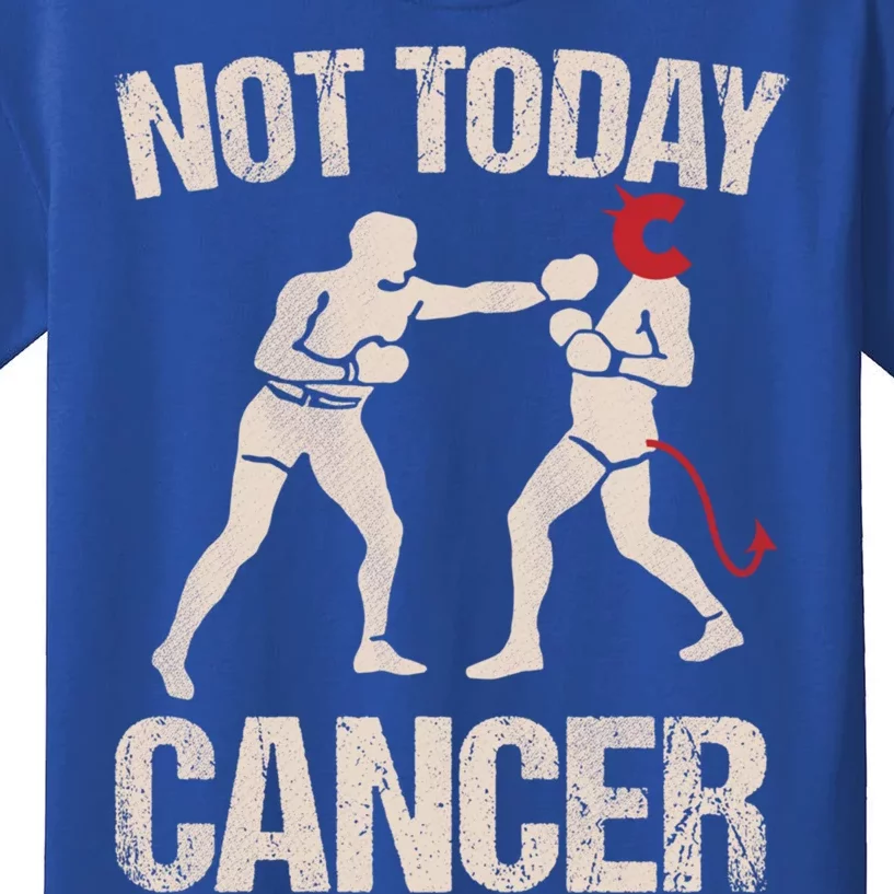 Not Today Cancer Cancer Free Diagnosis Boxer Fighting Cancer Gift Kids T-Shirt