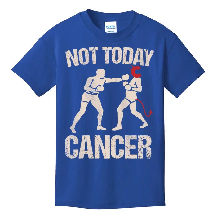 Not Today Cancer Cancer Free Diagnosis Boxer Fighting Cancer Gift Kids T-Shirt