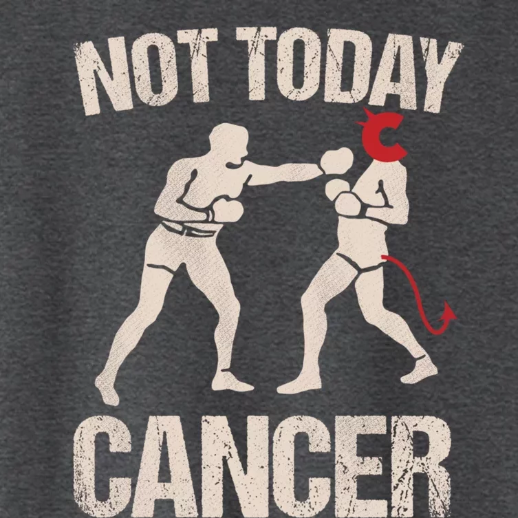 Not Today Cancer Cancer Free Diagnosis Boxer Fighting Cancer Gift Women's Crop Top Tee