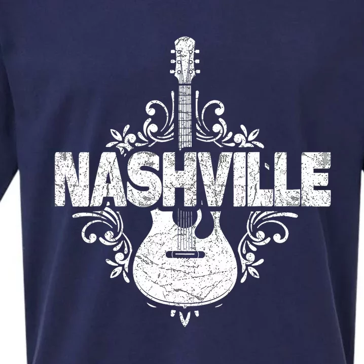 Nashville Tennessee Country Music Lovers Retro Guitar Player Sueded Cloud Jersey T-Shirt