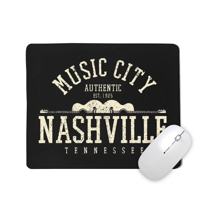 Nashville Tennessee Country Music City Guitar Gift Vintage Mousepad