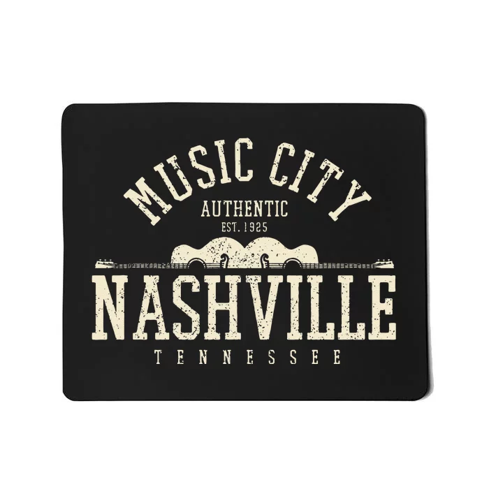 Nashville Tennessee Country Music City Guitar Gift Vintage Mousepad