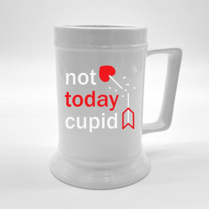 Not Today Cupid Funny Valentine's Day Front & Back Beer Stein