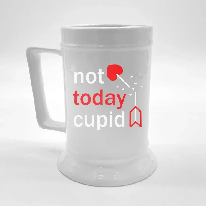 Not Today Cupid Funny Valentine's Day Front & Back Beer Stein