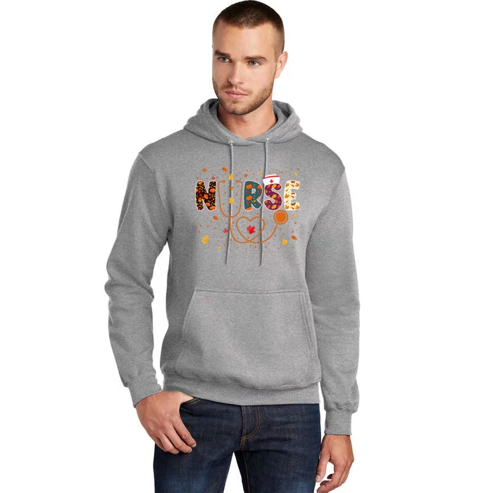 Nursing Thanksgiving Day Stethoscope Fall Nurse Costume Tall Hoodie