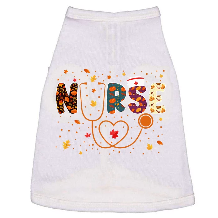 Nursing Thanksgiving Day Stethoscope Fall Nurse Costume Doggie Tank