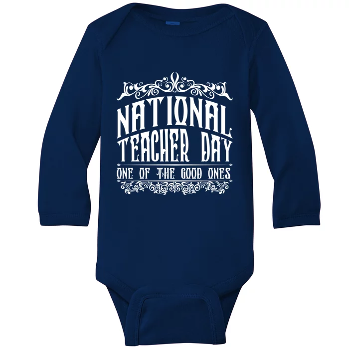 National Teacher Day Meaningful Gift Teacher Day Funny Teacher Cool Gift Baby Long Sleeve Bodysuit